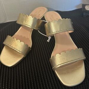 🆕Kate Spade CHRISSIE Gold Scalloped Sandals